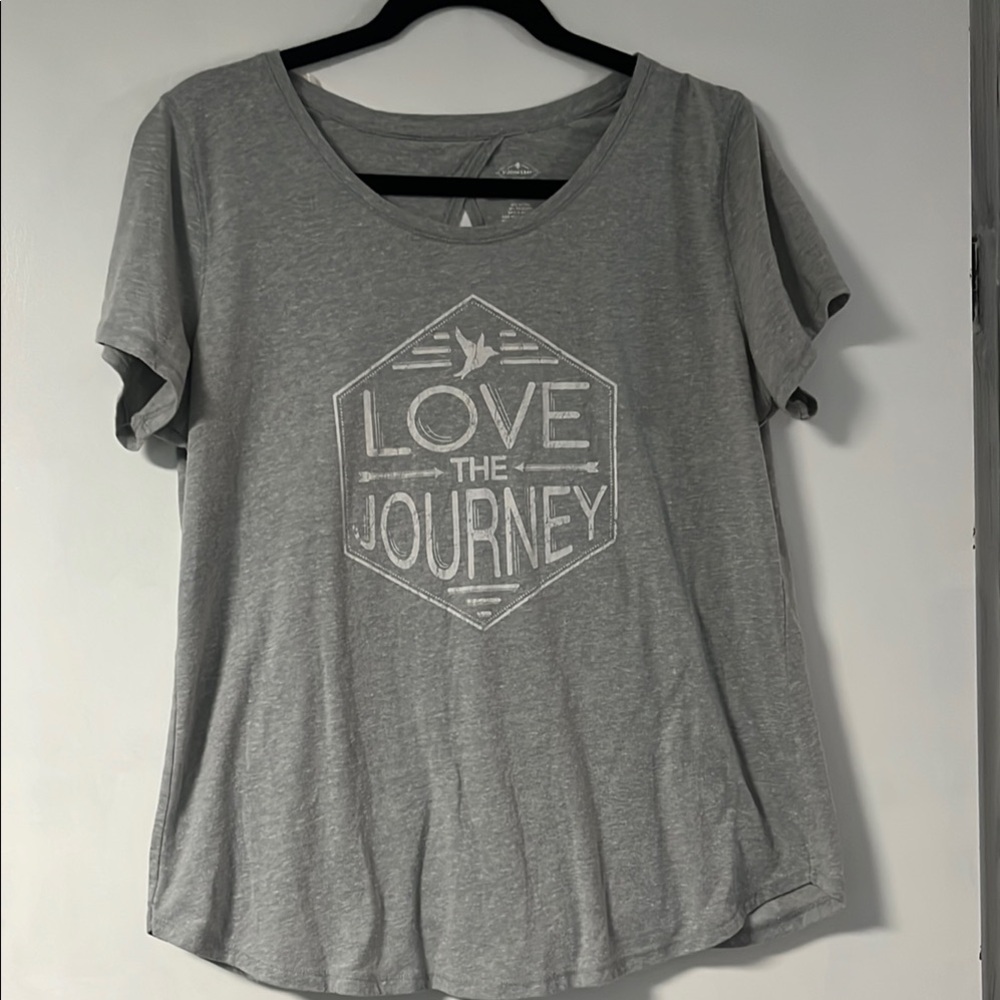 St. John's Bay Gray Athletic Short Sleeve Tee